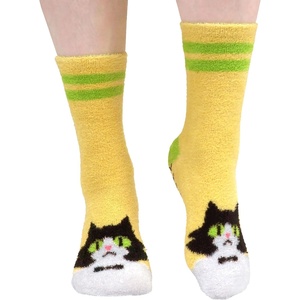 image:imageBambooMN Super Soft Warm Cute Womens Animal NonSlip Fuzzy Fluffy Crew Winter Home Socks22 Dapper Cat