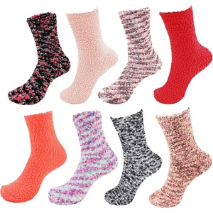 image:imageBambooMN Super Soft Warm Knobby Microfiber Fuzzy Socks  Value PackAssortment 8b