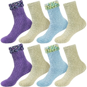 image:imageBambooMN Super Soft Warm Microfiber Fun Fuzzy Cozy Home Socks  8 Pair Value PackAssortment C
