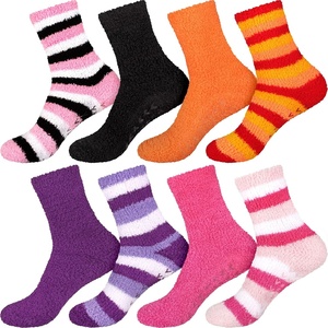 image:imageBambooMN Super Soft Warm Microfiber Fun Fuzzy Cozy Home Socks  8 Pair Value PackAssortment H