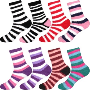 image:imageBambooMN Super Soft Warm Microfiber Fun Fuzzy Cozy Home Socks  8 Pair Value PackAssortment S2
