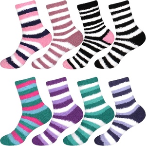 image:imageBambooMN Super Soft Warm Microfiber Fun Fuzzy Cozy Home Socks  8 Pair Value PackAssortment S3