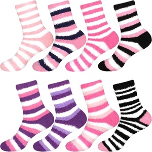 image:imageBambooMN Super Soft Warm Microfiber Fun Fuzzy Cozy Home Socks  8 Pair Value PackAssortment S4