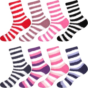 image:imageBambooMN Super Soft Warm Microfiber Fun Fuzzy Cozy Home Socks  8 Pair Value PackAssortment S5