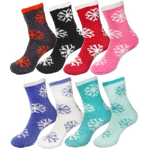 image:imageBambooMN Super Soft Warm Microfiber Fun Fuzzy Cozy Home Socks  8 Pair Value PackAssortment a