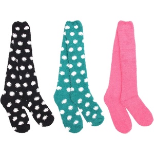 image:imageBambooMN Super Soft Warm Microfiber Fuzzy Knee High Polka Dots Socks  3 Pair6 Pair  Value PackAssortment 03