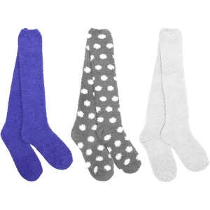 image:imageBambooMN Super Soft Warm Microfiber Fuzzy Knee High Polka Dots Socks  3 Pair6 Pair  Value PackAssortment 05