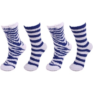 image:imageBambooMN Super Soft Warm Microfiber Fuzzy Team Spirit Socks 4 PairsGreyBlue