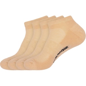 image:imageBambooMN Unisex Men and Womens Rayon from Bamboo Wool Blend Athletic Ankle Socks for Home Travel Work and Sport 2 Pairs14 Tan  4 Prs