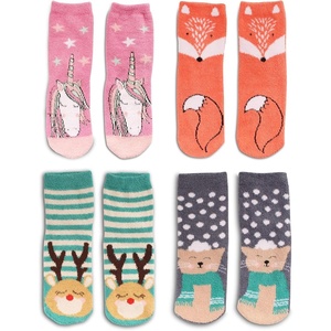 image:imageBambooMN Womens Christmas Xmas Animal Super Soft Cozy Warm Fuzzy Comfy Home Indoor Outdoor SocksAsst I