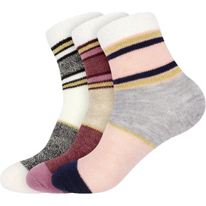 image:imageBambooMN Womens Double Layer Thick Cabin Winter Socks  3 PairsAsst E