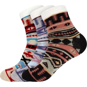 image:imageBambooMN Womens Double Layer Thick Cabin Winter Socks  3 PairsAsst a