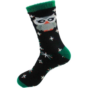 image:imageBambooMN Womens Double Layer Thick Super Soft Cozy Warm Fuzzy Comfy Home Indoor Outdoor Cabin Sock 1 Pair02 Owl