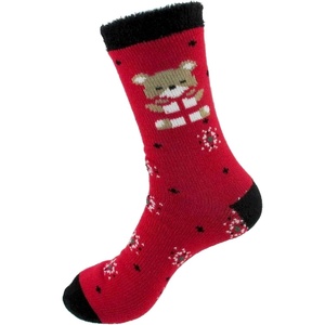 image:imageBambooMN Womens Double Layer Thick Super Soft Cozy Warm Fuzzy Comfy Home Indoor Outdoor Cabin Sock 1 Pair04 Baby Bear