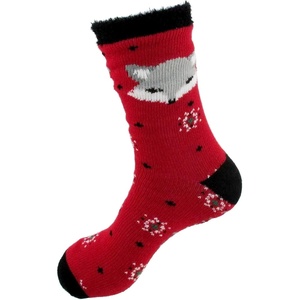 image:imageBambooMN Womens Double Layer Thick Super Soft Cozy Warm Fuzzy Comfy Home Indoor Outdoor Cabin Sock 1 Pair05 Fox