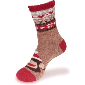image:imageBambooMN Womens Double Layer Thick Super Soft Cozy Warm Fuzzy Comfy Home Indoor Outdoor Cabin Sock 1 Pair07 Monkey