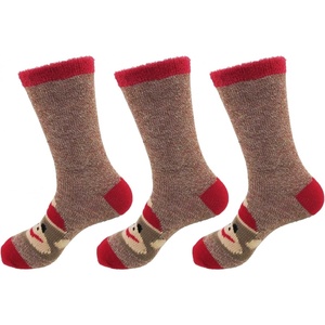 image:imageBambooMN Womens Double Layer Thick Super Soft Warm Fuzzy Home Outdoor Winter Socks01 Monkey
