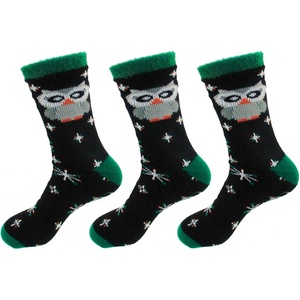 image:imageBambooMN Womens Double Layer Thick Super Soft Warm Fuzzy Home Outdoor Winter Socks02 Owl