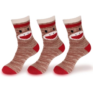 image:imageBambooMN Womens Double Layer Thick Super Soft Warm Fuzzy Home Outdoor Winter Socks09 Monkey