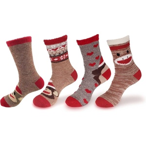 image:imageBambooMN Womens Double Layer Thick Super Soft Warm Fuzzy Home Outdoor Winter SocksAssortment D