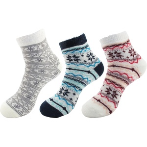 image:imageBambooMN Womens Double Layer Thick Super Soft Warm Fuzzy Home Outdoor Winter SocksCrew  Asst a