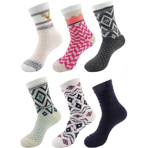 image:imageBambooMN Womens Double Layer Thick Super Soft Warm Fuzzy Home Outdoor Winter SocksMidcalf  Asst D