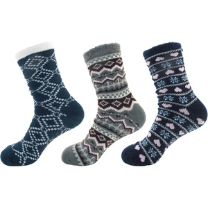 image:imageBambooMN Womens Extra Thick Plush Super Soft Warm Fuzzy Cozy Home Indoor Outdoor Cabin SocksAssorment H