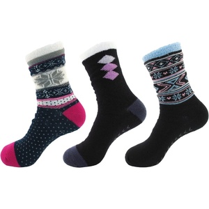 image:imageBambooMN Womens Extra Thick Plush Super Soft Warm Fuzzy Cozy Home Indoor Outdoor Cabin SocksAssorment K