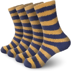 image:imageBambooMN Womens Fuzzy Team Spirit Socks  Super Soft Microfiber Game Day Sports Socks  4 PairsBlue  Gold