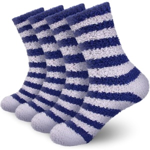 image:imageBambooMN Womens Fuzzy Team Spirit Socks  Super Soft Microfiber Game Day Sports Socks  4 PairsGrey  Blue