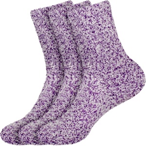image:imageBambooMN Womens Fuzzy Warm Feather Soft Socks  Value PacksDeep Purple