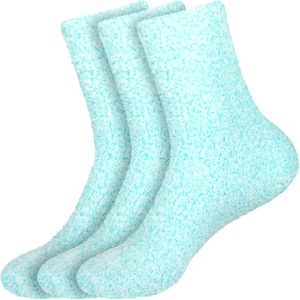 image:imageBambooMN Womens Fuzzy Warm Feather Soft Socks  Value PacksLight Blue