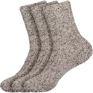 image:imageBambooMN Womens Fuzzy Warm Feather Soft Socks  Value PacksLight Grey