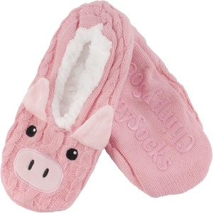 image:imageBambooMN Womens Gradient Cozy Fuzzy Indoor Home Slippers  1 PairPink Pig