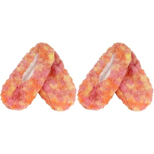 image:imageBambooMN Womens Heart amp Stripe Patterned NonSlip Lined Travel Home Slippers  2 Pairs01 Sunset Swirl