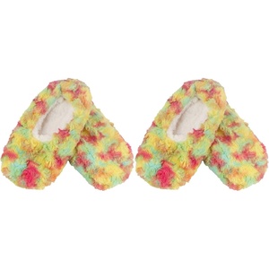 image:imageBambooMN Womens Heart amp Stripe Patterned NonSlip Lined Travel Home Slippers  2 Pairs02 Hyper Fuse