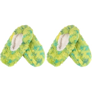 image:imageBambooMN Womens Heart amp Stripe Patterned NonSlip Lined Travel Home Slippers  2 Pairs03 Minty Mingle
