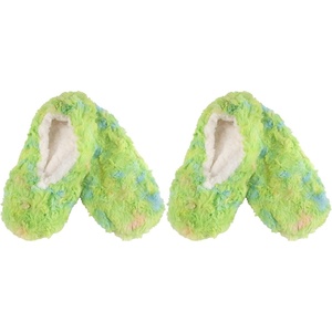image:imageBambooMN Womens Heart amp Stripe Patterned NonSlip Lined Travel Home Slippers  2 Pairs05 Springtime Mix