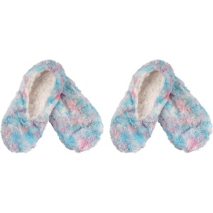 image:imageBambooMN Womens Heart amp Stripe Patterned NonSlip Lined Travel Home Slippers  2 Pairs09 Fairy Dust  2 Prs