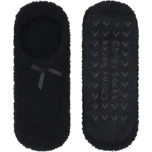 image:imageBambooMN Womens Soft Fuzzy Cozy Footies Travel Home NonSlipBlack 1 Pair