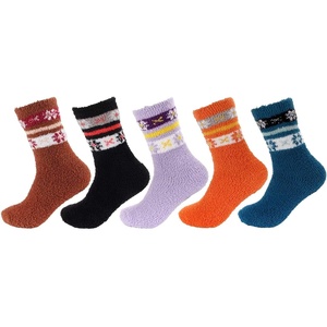 image:imageBambooMN Womens Soft Fuzzy Warm Cozy Striped Solid Socks  Assorted Value PacksAsst B