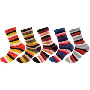 image:imageBambooMN Womens Soft Fuzzy Warm Cozy Striped Solid Socks  Assorted Value PacksAsst E