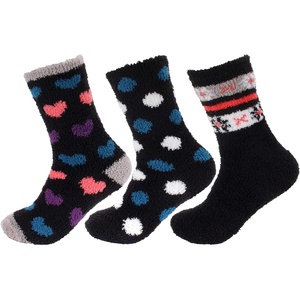 image:imageBambooMN Womens Soft Fuzzy Warm Cozy Striped Solid Socks  Assorted Value PacksAsst H