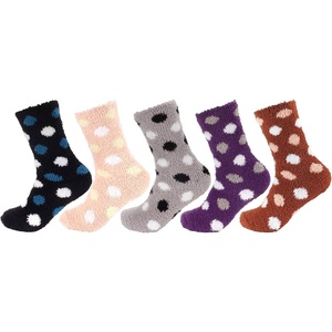 image:imageBambooMN Womens Soft Fuzzy Warm Cozy Striped Solid Socks  Assorted Value PacksAsst a