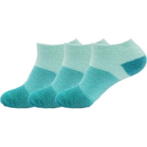 image:imageBambooMN Womens Super Soft Aloe Infused Fuzzy Nylon Spa Socks  Size 912  Assortment D  3 PairsAquamarine