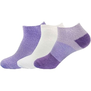 image:imageBambooMN Womens Super Soft Aloe Infused Fuzzy Nylon Spa Socks  Size 912  Assortment D  3 PairsAsst I