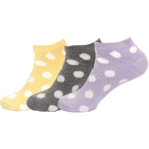 image:imageBambooMN Womens Super Soft Aloe Infused Fuzzy Nylon Spa Socks  Size 912  Assortment D  3 PairsAsst M