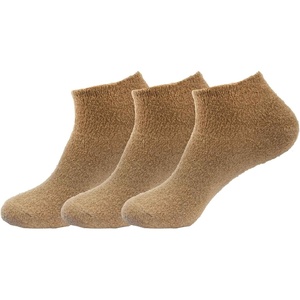 image:imageBambooMN Womens Super Soft Aloe Infused Fuzzy Nylon Spa Socks  Size 912  Assortment D  3 PairsSolid Brown