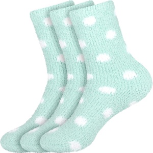 image:imageBambooMN Womens Super Soft Fuzzy Socks Polka Dot Gradient Snowflake Featherlight Cuff  Assorted Colors01 Seaspray