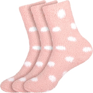 image:imageBambooMN Womens Super Soft Fuzzy Socks Polka Dot Gradient Snowflake Featherlight Cuff  Assorted Colors02 Blush